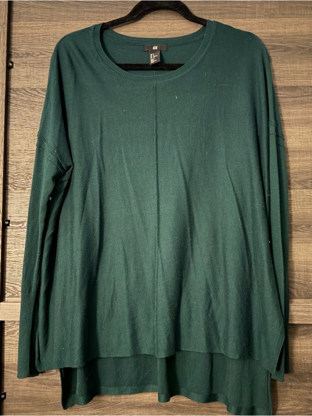 H&M Deep Green Long Sleeve Layered Top